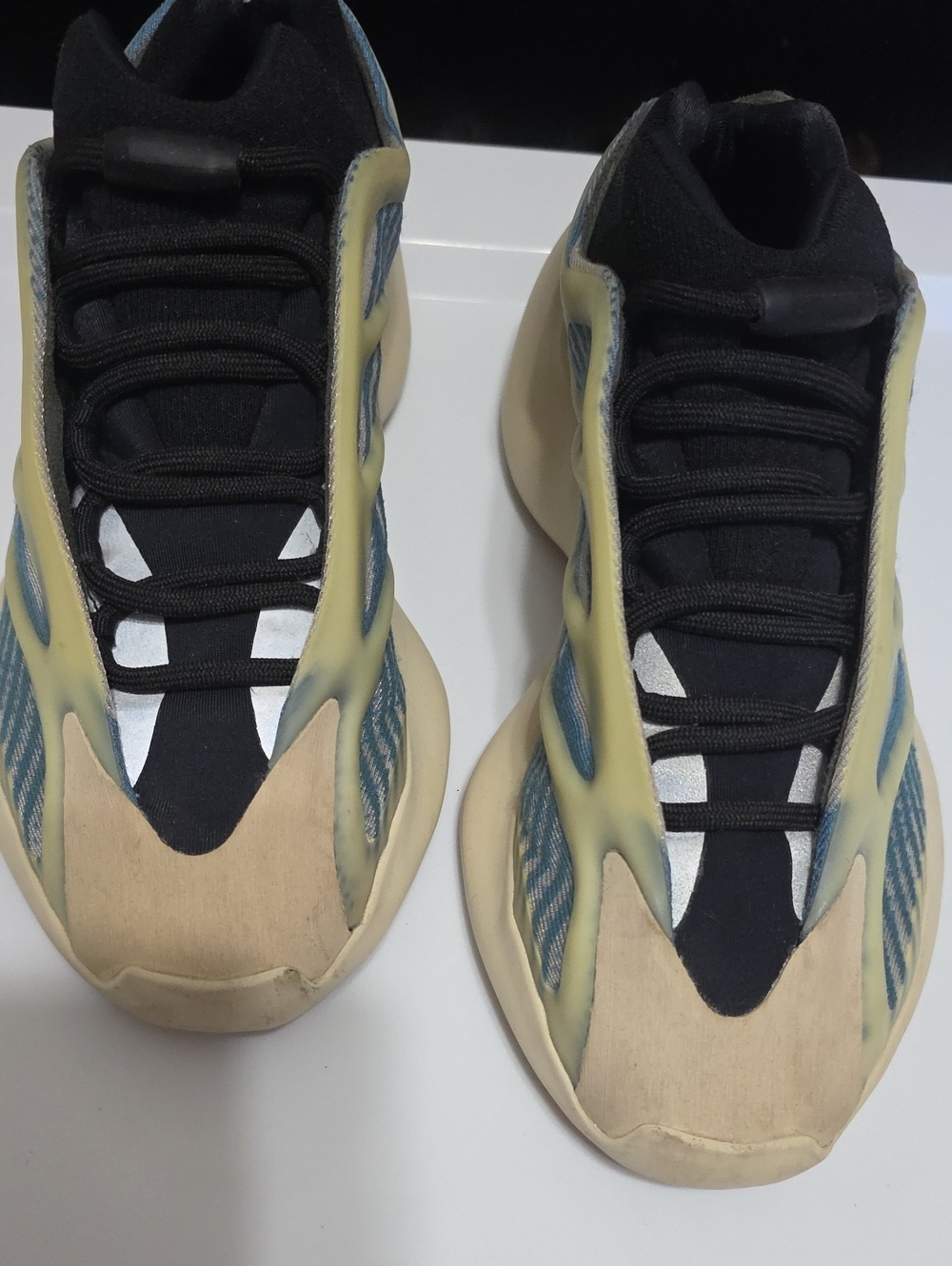 adidas Chunky Black, Beige and Blue Runner Sneakers